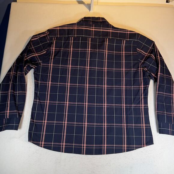 Wrangler Flex for Comfort Button Down Shirt Men 3XL Blue Pink Plaid Long Sleeve - Picture 4 of 12